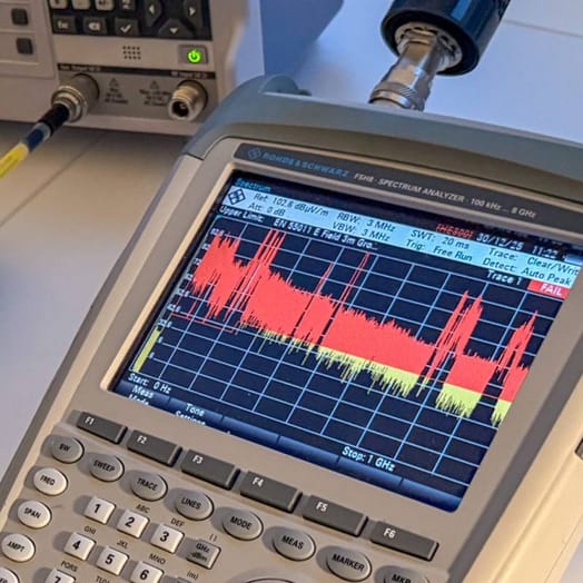 Product undergoing measurement and test